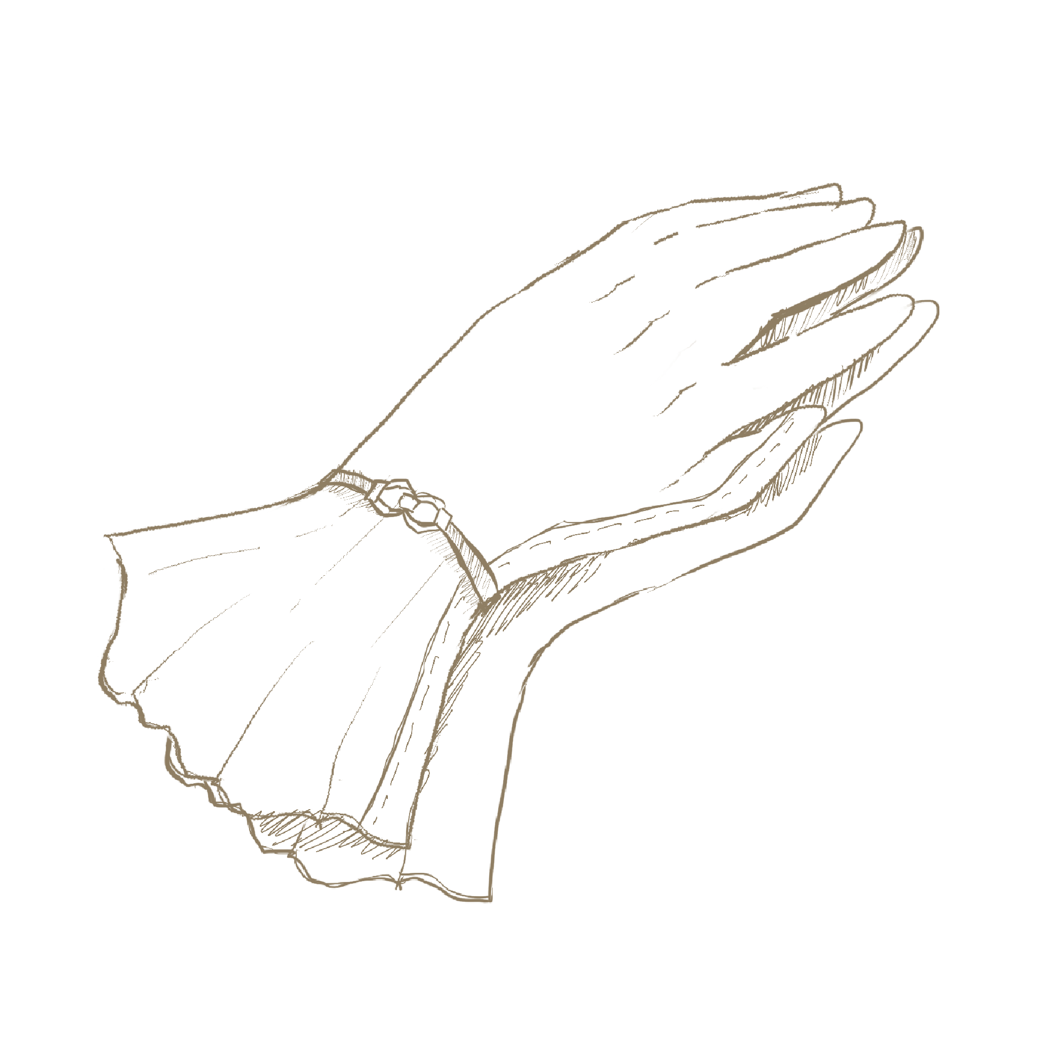 腕に飾りのついたレディース手袋 手書き風イラスト Anttiq 無料アンティークイラスト素材サイト